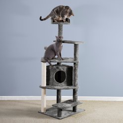 Tiger Tough Platform House Playground 59.8-in Faux Fur Cat Tree & Condo, Grey