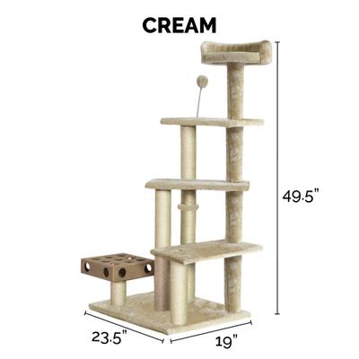 Show full view: Tiger Tough Play Stairs 49.5-in Faux Fur Cat Tree, Cream slide 2 of 9