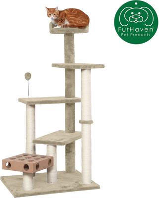 Show full view: Tiger Tough Play Stairs 49.5-in Faux Fur Cat Tree, Cream slide 4 of 9