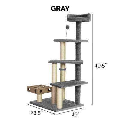 Show full view: Tiger Tough Play Stairs 49.5-in Faux Fur Cat Tree, Grey slide 3 of 10
