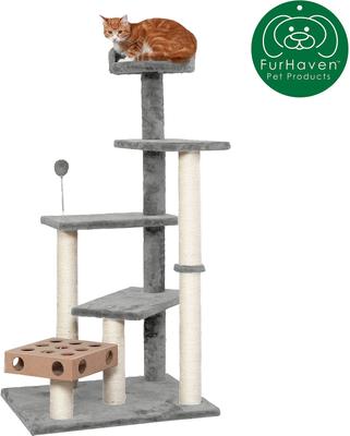 Show full view: Tiger Tough Play Stairs 49.5-in Faux Fur Cat Tree, Grey slide 5 of 10