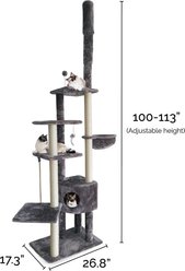Tiger Tough Skyscraper Floor-to-Ceiling Faux Fur Cat Tree & Condo, Gray slide 2 of 9