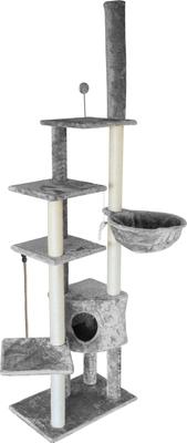 Show full view: Tiger Tough Skyscraper Floor-to-Ceiling Faux Fur Cat Tree & Condo, Gray slide 3 of 10