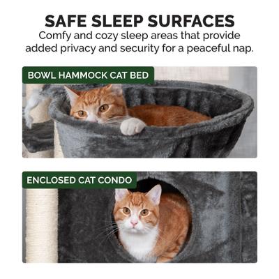 Show full view: Tiger Tough Skyscraper Floor-to-Ceiling Faux Fur Cat Tree & Condo, Gray slide 7 of 10