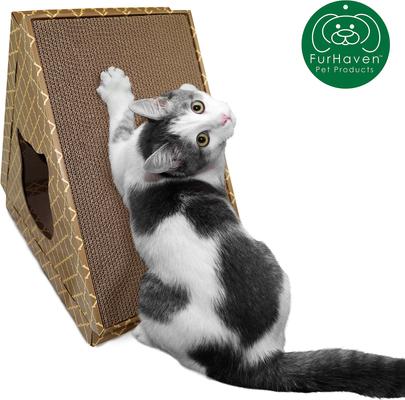 Show full view: Tiger Tough Tiger Tent Corrugated Cat Scratcher Toy with Catnip, Tan slide 2 of 7