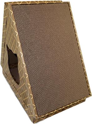 Show full view: Tiger Tough Tiger Tent Corrugated Cat Scratcher Toy with Catnip, Tan slide 3 of 7