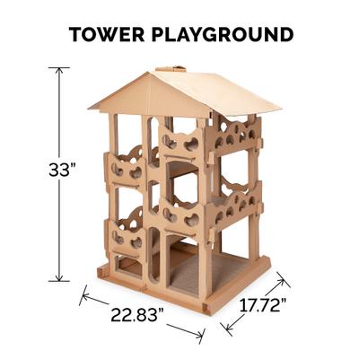 Show full view: Tiger Tough Tower Playground 22.83-in Corrugated Cat Tree slide 2 of 9