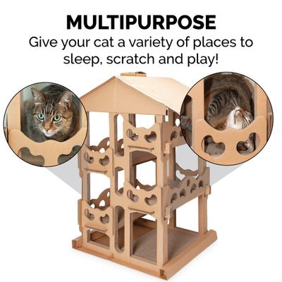 Show full view: Tiger Tough Tower Playground 22.83-in Corrugated Cat Tree slide 6 of 9