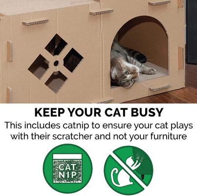 Show full view: Tiger Tough Townhouse Playground Corrugated Cat Scratcher slide 3 of 8