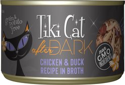 Tiki Cat After Dark Chicken & Duck Recipe in Broth Grain-Free Wet Cat Food, 5.5-oz can, case of 8