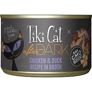 Tiki Cat After Dark Chicken & Duck Recipe in Broth Grain-Free Wet Cat Food, 5.5-oz can, case of 8