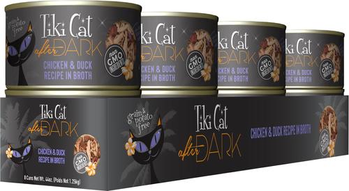 Show full view: Tiki Cat After Dark Chicken & Duck Recipe in Broth Grain-Free Wet Cat Food, 5.5-oz can, case of 8 slide 3 of 13
