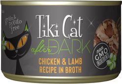 Tiki Cat After Dark Chicken & Lamb Recipe in Broth Grain-Free Wet Cat Food, 5.5-oz can, case of 8