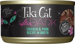 Tiki Cat After Dark Chicken & Pork Recipe in Broth Grain-Free Wet Cat Food, 2.8-oz can, case of 12