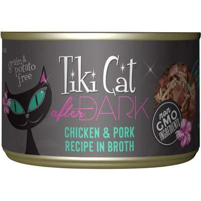Tiki Cat Tiki Cat After Dark Chicken & Pork Recipe in Broth Grain-Free Wet Cat Food, 5.5-oz can, case of 8