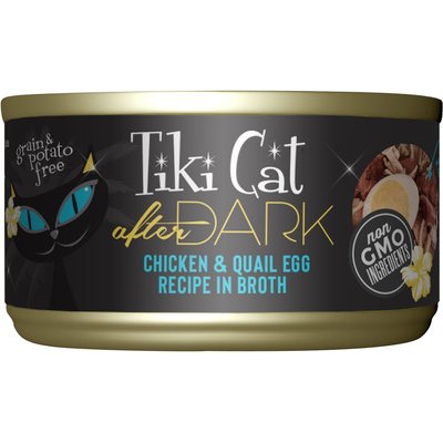 Tiki Cat Tiki Cat After Dark Chicken & Quail Egg Recipe in Broth Grain-Free Wet Cat Food, 2.8-oz can, case of 12