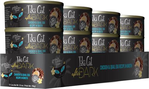 Show full view: Tiki Cat After Dark Chicken & Quail Egg Recipe in Broth Grain-Free Wet Cat Food, 2.8-oz can, case of 12 slide 3 of 13