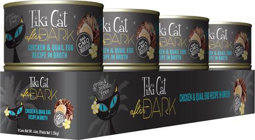 Show full view: Tiki Cat After Dark Chicken & Quail Egg Recipe in Broth Grain-Free Wet Cat Food, 5.5-oz can, case of 8 slide 3 of 13