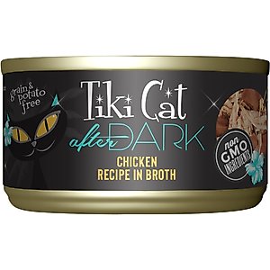 Tiki Cat After Dark Chicken Recipe in Broth Grain-Free Wet Cat Food, 2.8-oz can, case of 12