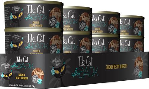 Show full view: Tiki Cat After Dark Chicken Recipe in Broth Grain-Free Wet Cat Food, 2.8-oz can, case of 12 slide 3 of 13