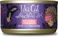 Tiki Cat After Dark Pate Beef & Beef Liver Recipe Grain-Free Wet Cat Food, 3-oz can, case of 12