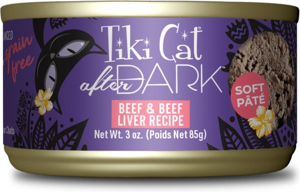 Tiki Cat After Dark Pate Beef & Beef Liver Recipe Grain-Free Wet Cat Food
