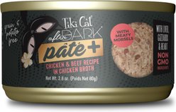 Tiki Cat After Dark Pate+ Chicken & Beef Grain-Free Wet Cat Food, 2.8-oz can, case of 12