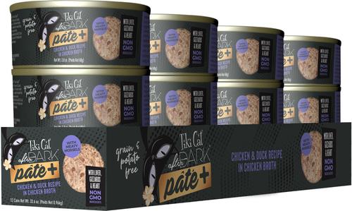 Show full view: Tiki Cat After Dark Pate+ Chicken & Duck Grain-Free Wet Cat Food, 2.8-oz can, case of 12 slide 3 of 11