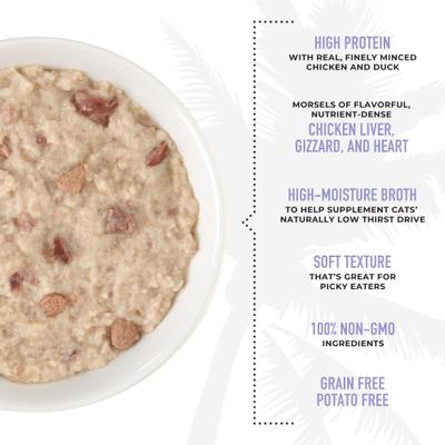 Show full view: Tiki Cat After Dark Pate+ Chicken & Duck Grain-Free Wet Cat Food, 2.8-oz can, case of 12 slide 6 of 11