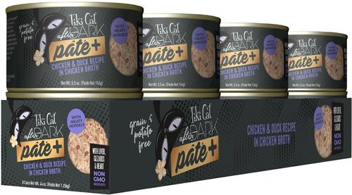 Show full view: Tiki Cat After Dark Pate+ Chicken & Duck Grain-Free Wet Cat Food, 5.5-oz can, case of 8 slide 3 of 11