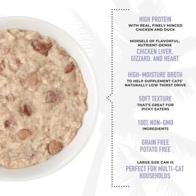 Show full view: Tiki Cat After Dark Pate+ Chicken & Duck Grain-Free Wet Cat Food, 5.5-oz can, case of 8 slide 6 of 11