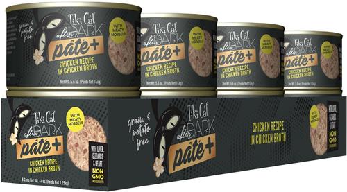 Show full view: Tiki Cat After Dark Pate+ Chicken Grain-Free Wet Cat Food, 5.5-oz can, case of 8 slide 3 of 12