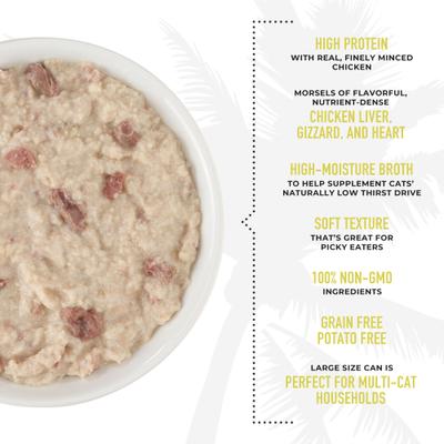 Show full view: Tiki Cat After Dark Pate+ Chicken Grain-Free Wet Cat Food, 5.5-oz can, case of 8 slide 6 of 12