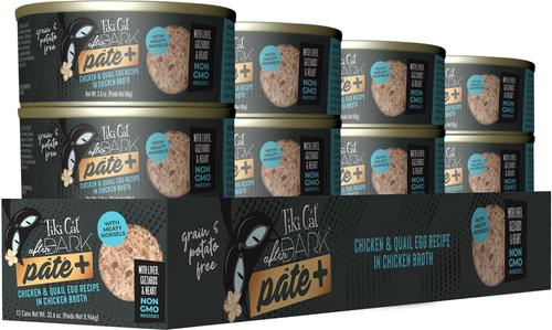 Show full view: Tiki Cat After Dark Pate+ Chicken & Quail Egg Grain-Free Wet Cat Food, 2.8-oz can, case of 12 slide 3 of 11