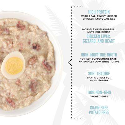 Show full view: Tiki Cat After Dark Pate+ Chicken & Quail Egg Grain-Free Wet Cat Food, 2.8-oz can, case of 12 slide 6 of 11