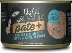 Tiki Cat After Dark Pate+ Chicken & Quail Egg Grain-Free Wet Cat Food, 5.5-oz can, case of 8