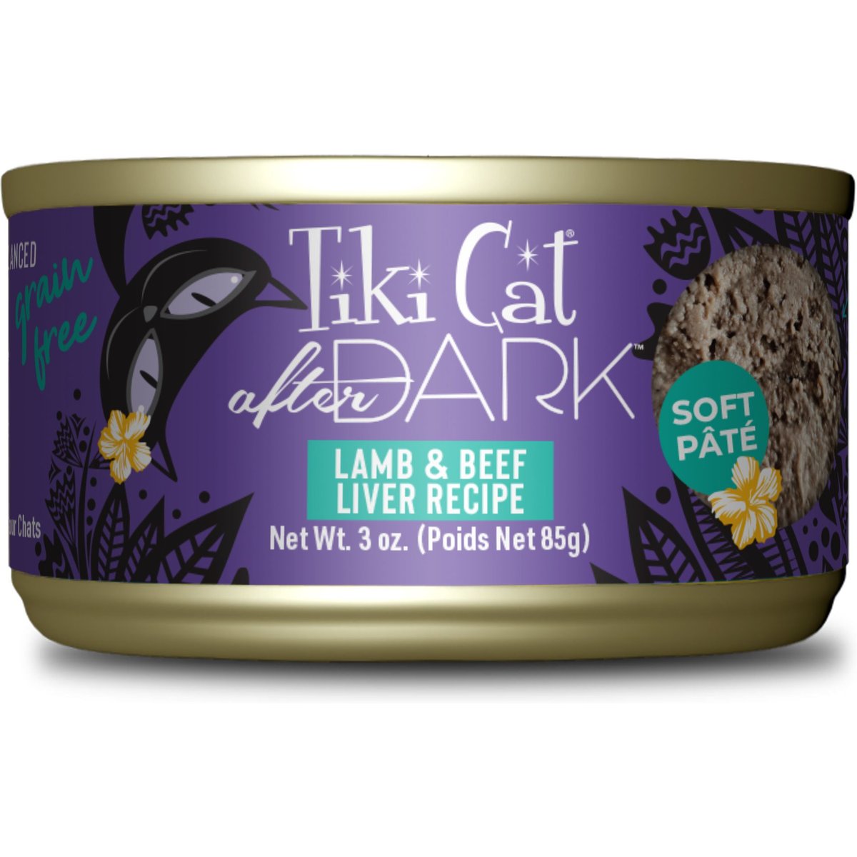 Tiki Cat After Dark Pate Lamb & Beef Liver Recipe Grain-Free Wet Cat Food, 3-oz can, case of 12