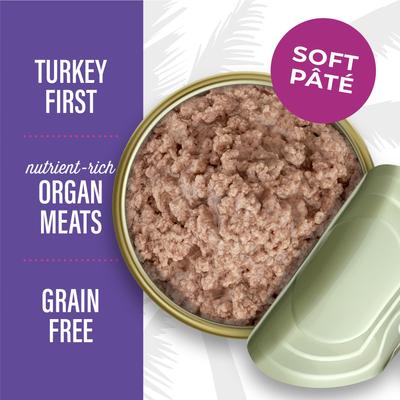 Show full view: Tiki Cat After Dark Pate Turkey & Turkey Liver Recipe Grain-Free Wet Cat Food, 3-oz can, case of 12 slide 6 of 11
