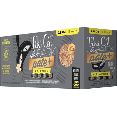 Tiki Cat Tiki Cat After Dark Pate+ Variety Pack Grain-Free Wet Cat Food, 2.8-oz can, case of 12