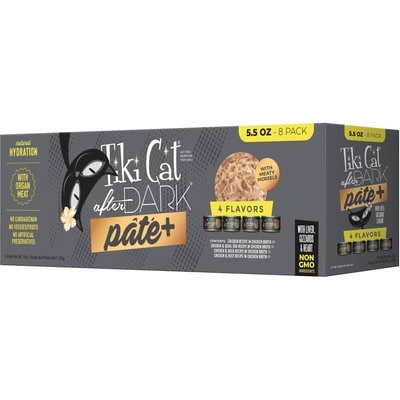 Tiki Cat Tiki Cat After Dark Pate+ Variety Pack Grain-Free Wet Cat Food, 5.5-oz can, case of 8
