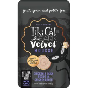 Tiki Cat After Dark Velvet Mousse Chicken & Duck Grain-Free Wet Cat Food, 2.8-oz pouch, case of 12