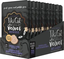Tiki Cat After Dark Velvet Mousse Chicken & Duck Grain-Free Wet Cat Food, 2.8-oz pouch, case of 12 slide 2 of 9