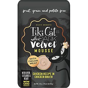 Tiki Cat After Dark Velvet Mousse Chicken Grain-Free Wet Cat Food, 2.8-oz pouch, case of 12