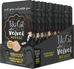 Tiki Cat After Dark Velvet Mousse Chicken Grain-Free Wet Cat Food, 2.8-oz pouch, case of 12 slide 2 of 9
