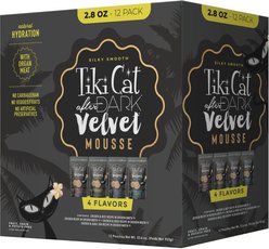 Tiki Cat After Dark Velvet Mousse Variety Pack Grain-Free Wet Cat Food, 2.8-oz pouch, case of 12
