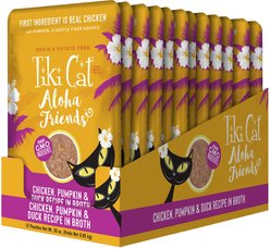 Tiki Cat Aloha Friends Chicken, Pumpkin & Duck Recipe in Broth Grain-Free Wet Cat Food, 2.5-oz pouch, case of 12 slide 2 of 9