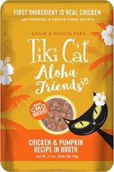 Tiki Cat Aloha Friends Chicken & Pumpkin Recipe in Broth Grain-Free Wet Cat Food, 2.5-oz pouch, case of 12