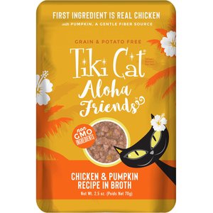 Tiki Cat Aloha Friends Chicken & Pumpkin Recipe in Broth Grain-Free Wet Cat Food, 2.5-oz pouch, case of 12