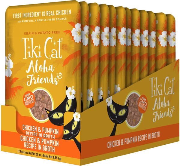 Tiki Cat Aloha Friends Chicken & Pumpkin Recipe in Broth Grain-Free Wet Cat Food