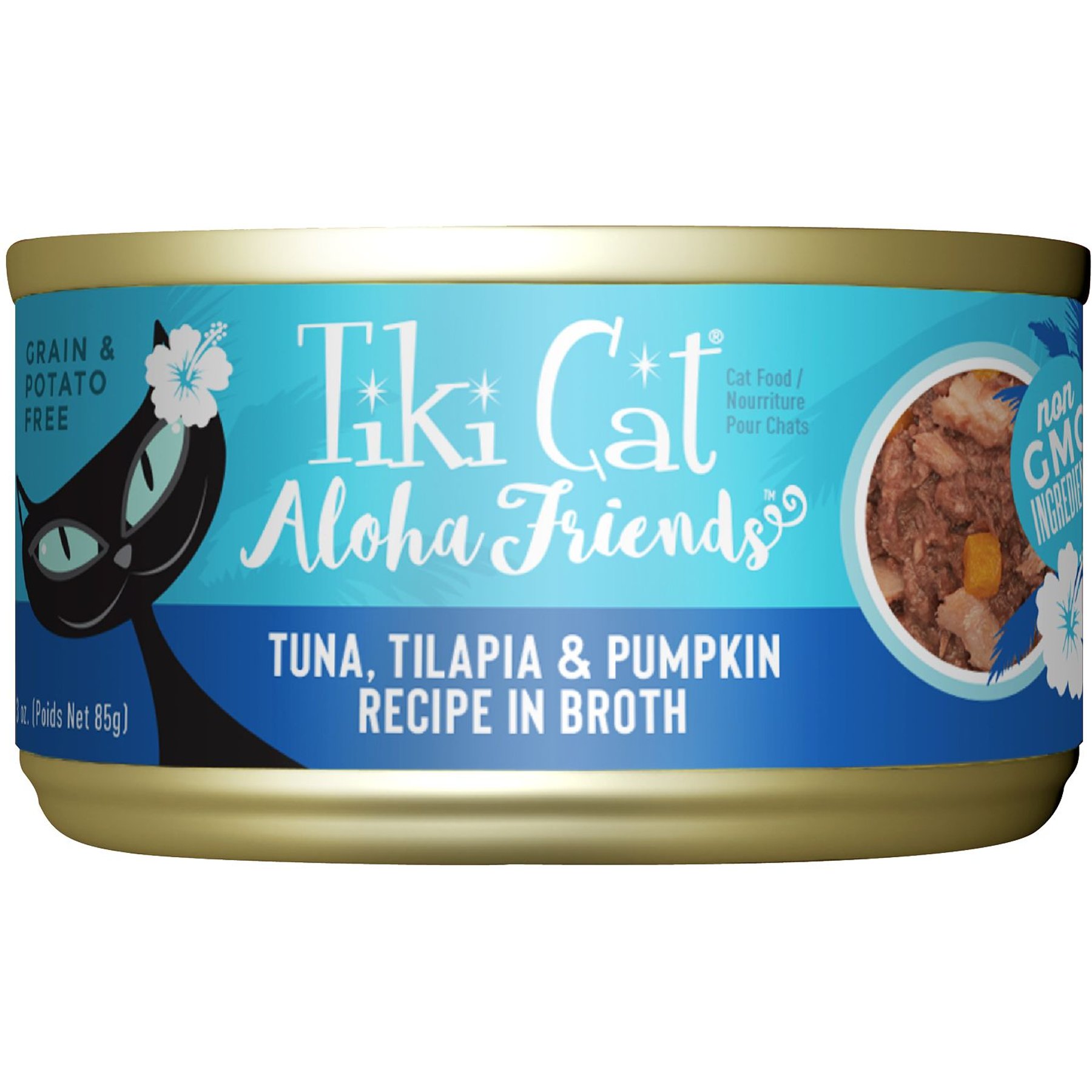 Tiki Cat Aloha Friends Tuna, Tilapia & Pumpkin Cat Food, 3-oz, 12 ct